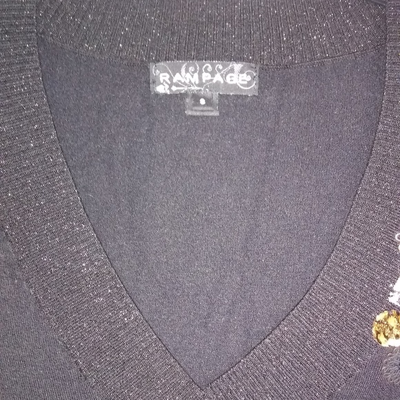 EUC Rampage Black Long V Neck Sweater Size Small - Picture 3 of 7